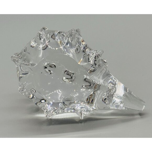 Hedgehog Clear Glass Crystal Paperweight Figurine 4 inch - Picture 5 of 7